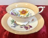 Paragon 1940 39 s double warranted peach with floral bouquet