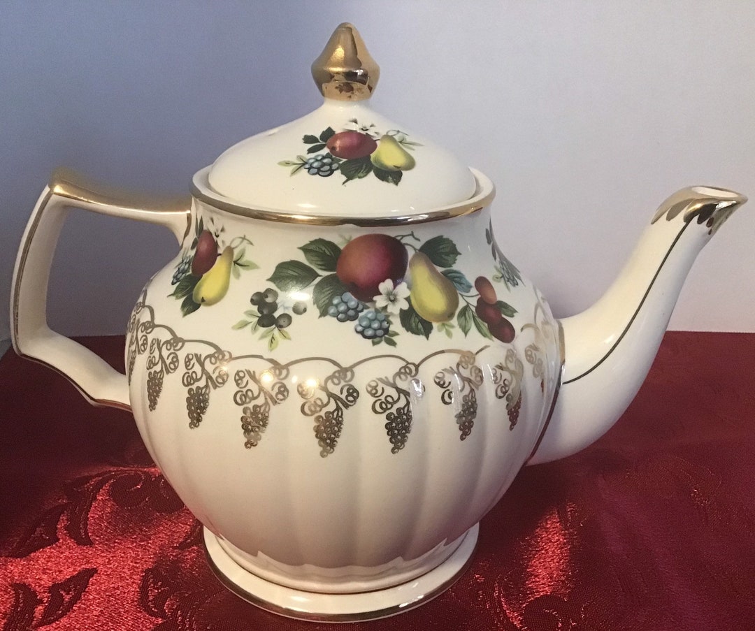 1950's Sadler Teapot With Orchard Fruit Design Etsy