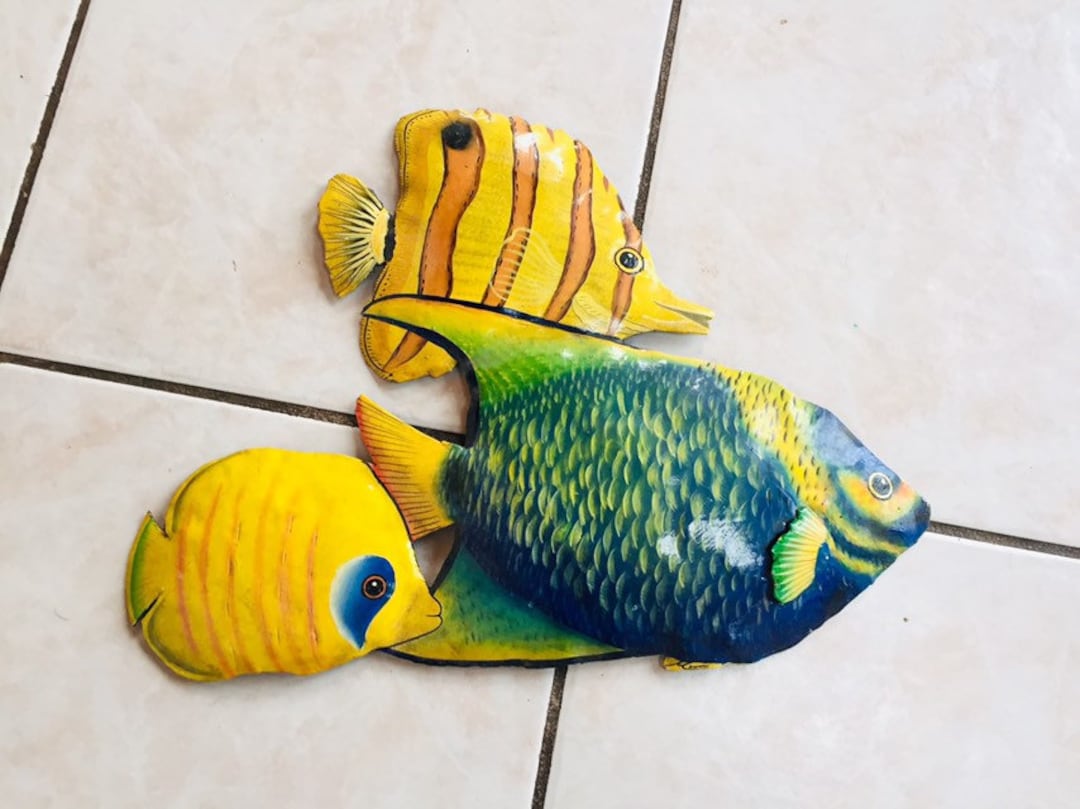 Metal Tropical Fish Wall Artnautical Art priority Mailbathroom Decor