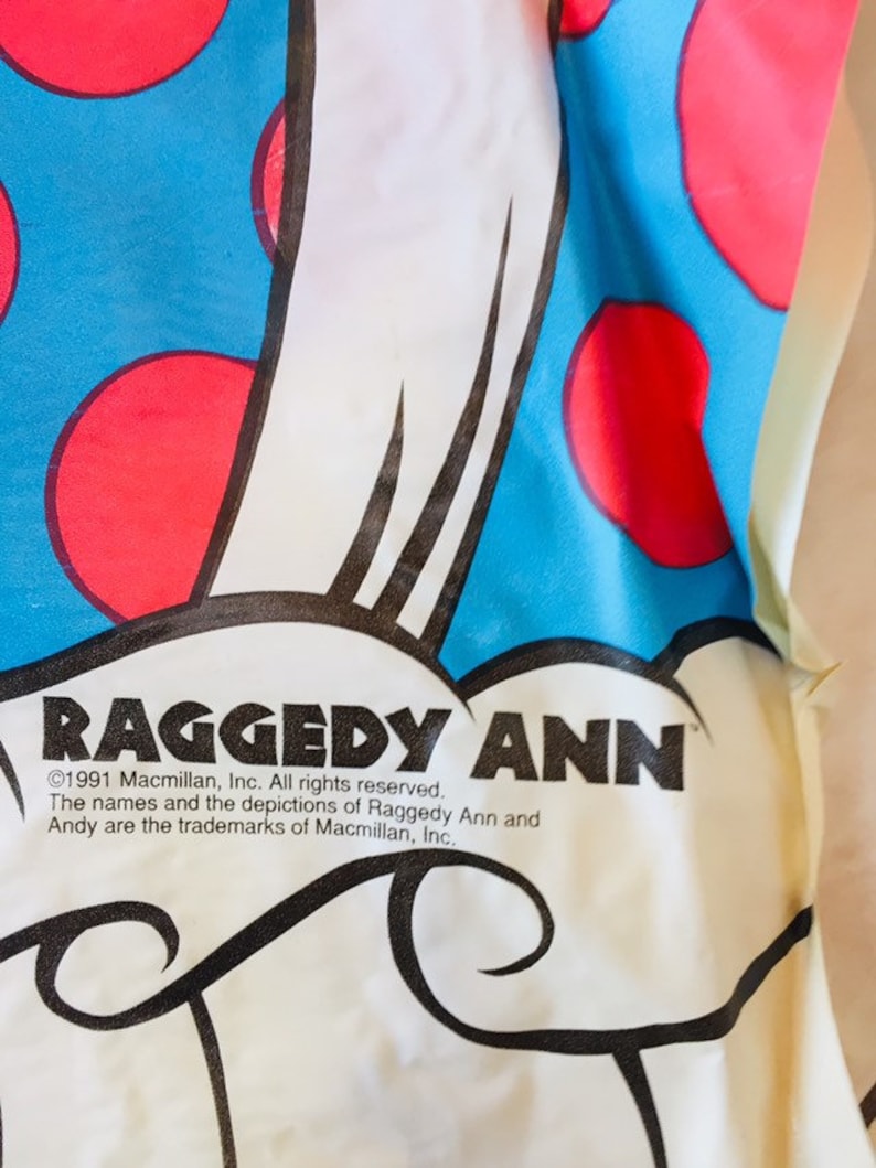 1991 Raggedy Ann Vinyl Halloween Costume & Mask by Tiny Tots vintage