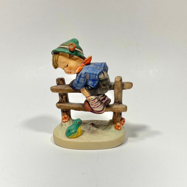 Hummel Figurine "Retreat to Safety" # 201 2/0  -Featuring Boy, Fence, Bird-Hummel Figurines-Collectable Hummel-Goebel Hummel Figurines