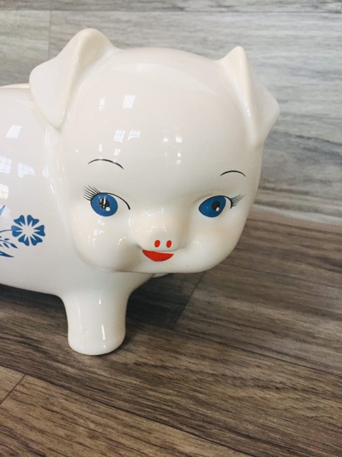 Vintage Corning Ware Piggy Bank Blue Cornflower Made In Etsy