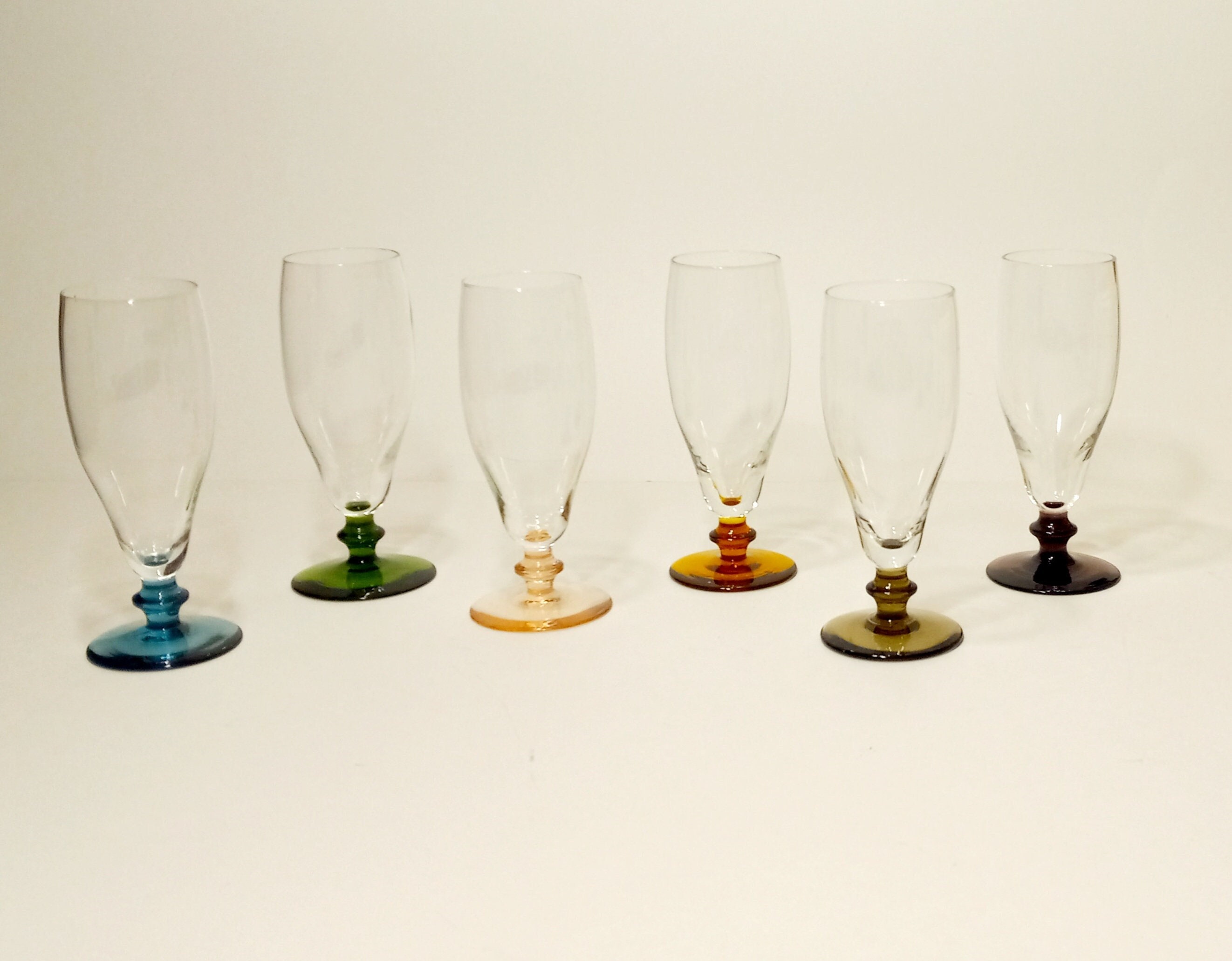 Unique Wine Glasses, 2 Hand Blown Glasses, Glass and Brass Wine Goblet,  Unique Goblet With Brass Cutout, One of a Kind Glass, Christmas Gift 