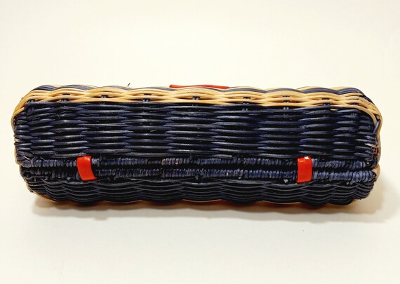 J Crew Straw Clutch Purse-Red and Blue Boho Style… - image 4