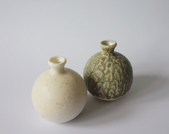 Ball vase with a wood ash glazes