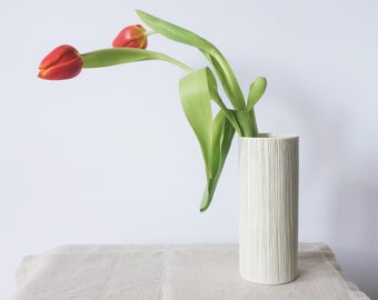 Porcelain cylinder vase LineLine