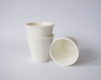 Translucent textured porcelain mug