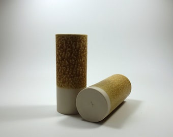 Porcelain vase with caramel-colored wood ash glaze