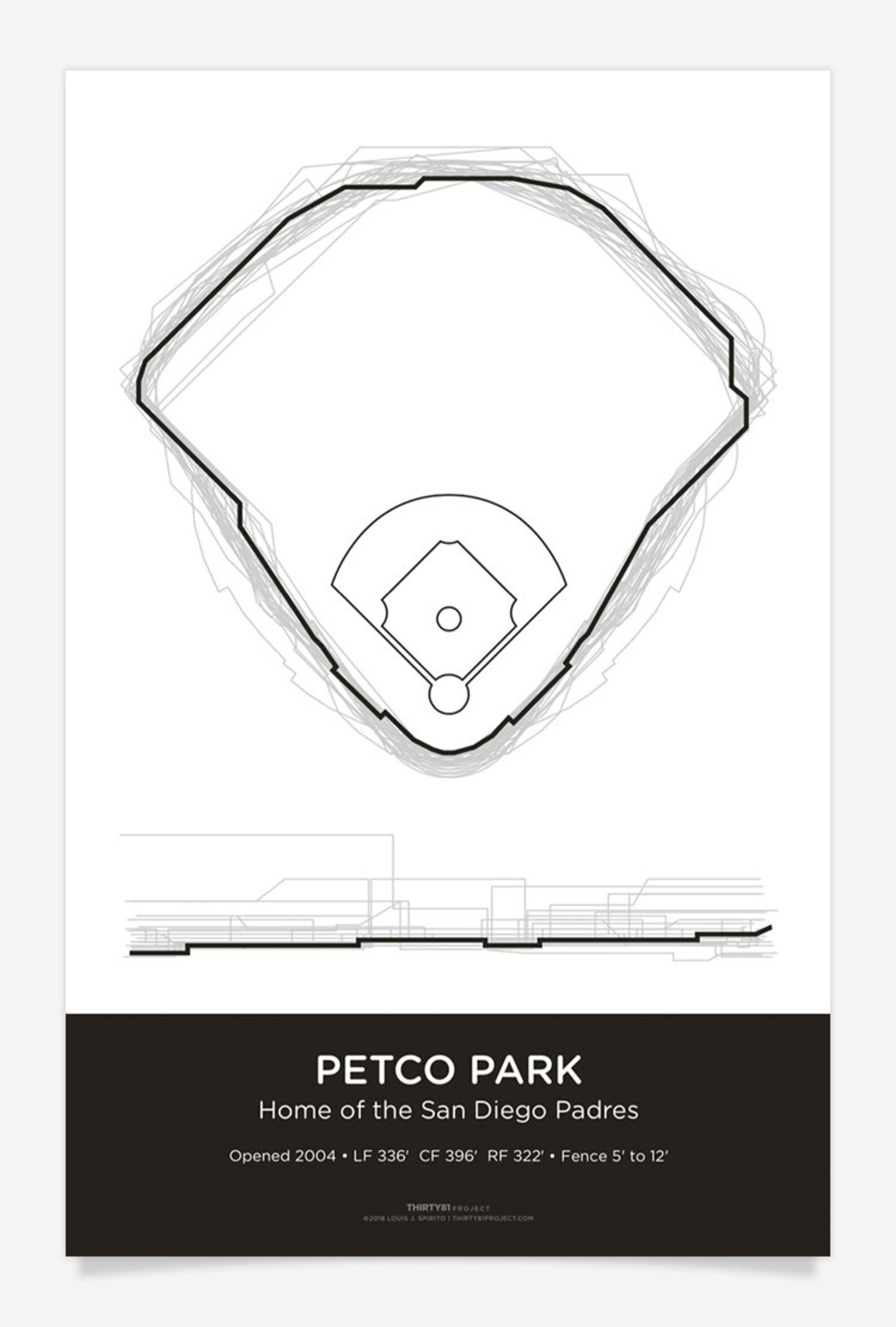 Petco Park 11 x 17 Ballpark Infographic Print Etsy