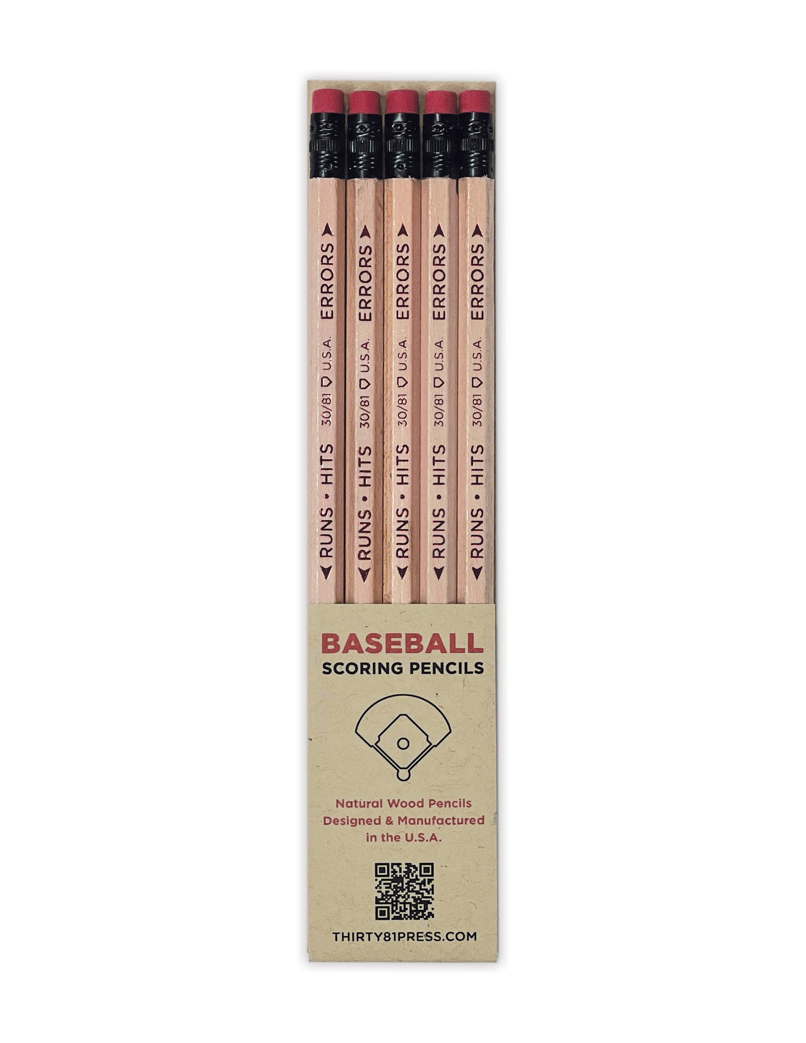Baseball Scoring Pencils 5pack Etsy