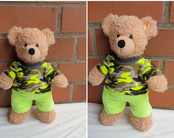 Neon Camouflage  Shirt+Hose * Kleidung für 28-30cm Bär Teddy*Bärenkleidung