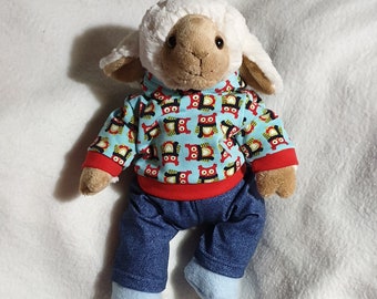 Hoodie Pulli +Hose*Kleidung für 32-35cm Bär Teddy*Bärenkleidung Jeansoptik