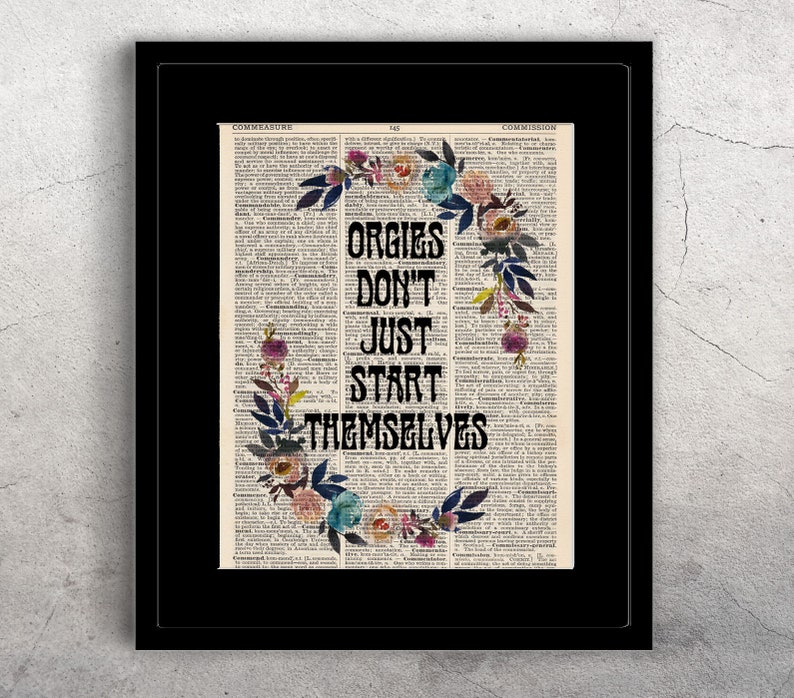 Las orgías no solo comienzan a sí mismas Diccionario Imprimir Etsy España