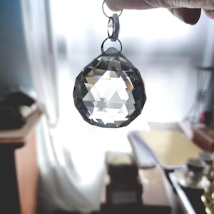 Faceted Crystal Chandelier Ball Drops: Bohemian Lamp Parts, 40mm