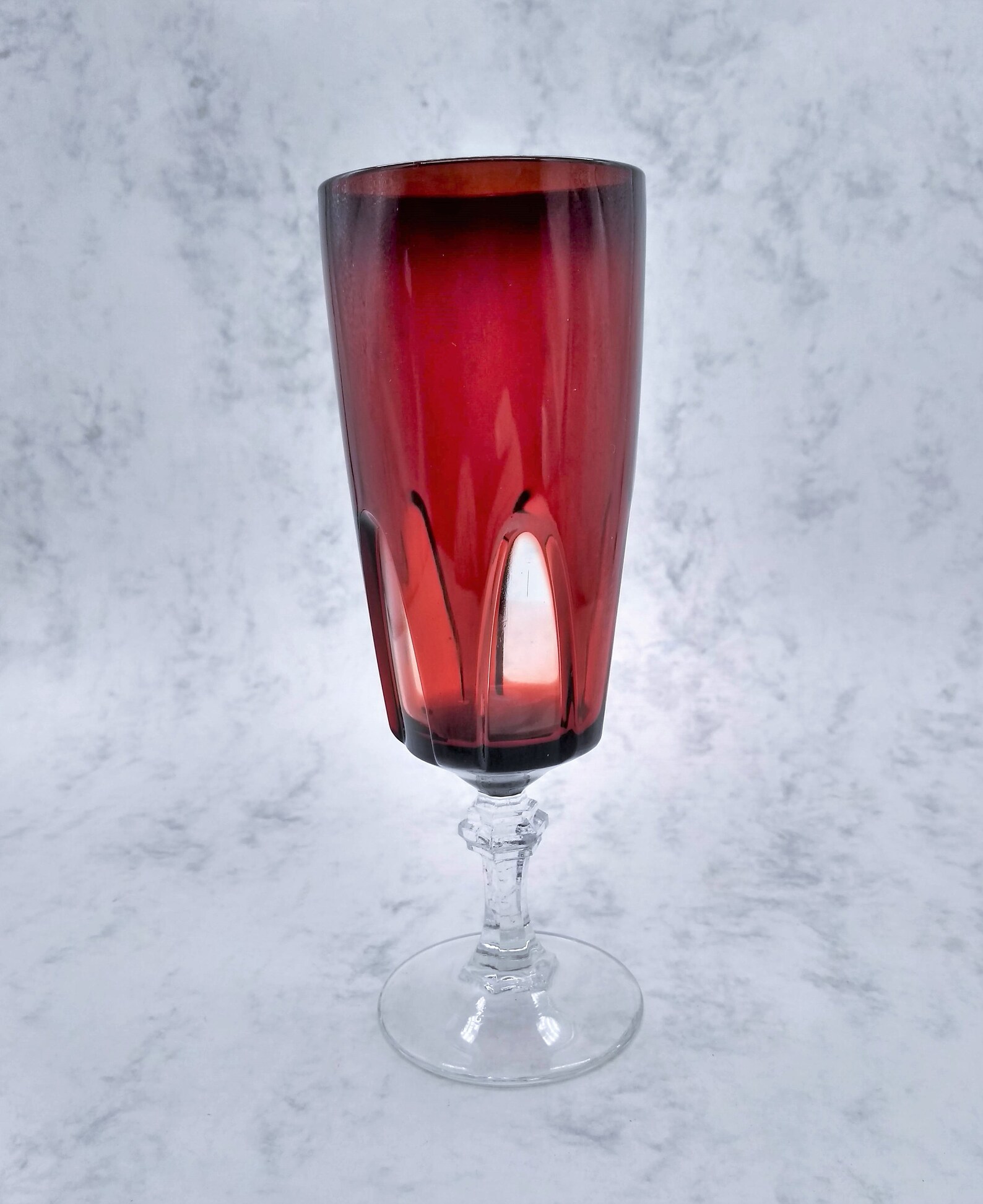 Vintage wine glasses red drinking glasses red glass colored Etsy