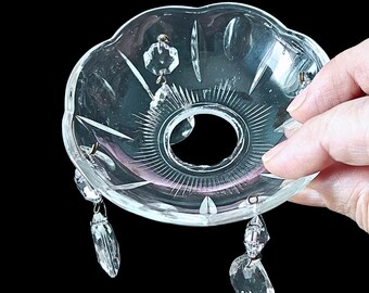 Bonuci Kristall-Bobeches Für Kronleuchter - 6 Stück, 10,2 Cm Durchmesser, Mit 4 Seitenlöchern & Anhängern, Dekorativ & Praktisch