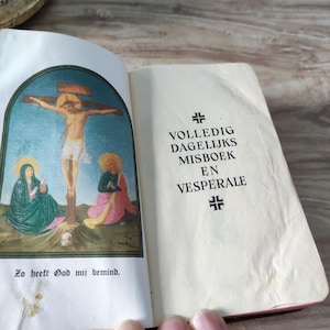 Vintage Leather Bound Vespers Book: Dutch Religious Text, 1960