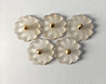 Frosted Rosette Chandelier Glass Parts Set of 5