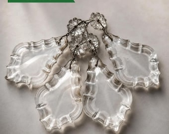 Kronleuchter-Kristalltropfen-Set, 4-teilig, 8 cm facettiertes Glasanhänger-Ersatzteil