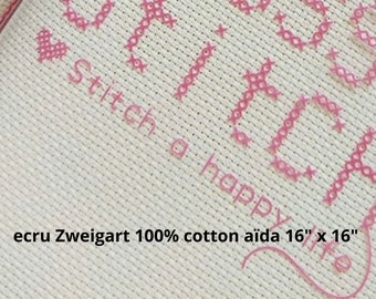 50 x 54 cm Aida 14 ecru cross stitch fabric | 5,4 crosses per cm