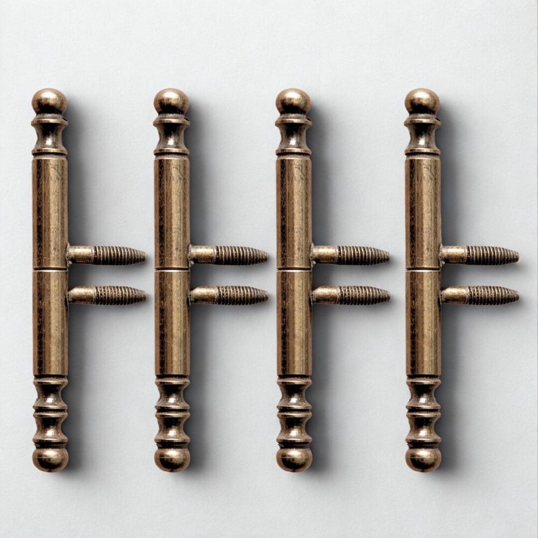 Threaded Hinge Rings Set of 4 Threaded Cabinet Door Hinges 120mm | Bronze Screw in Hardware ...