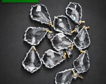 French Crystal Chandelier Pendalogues Set of 10