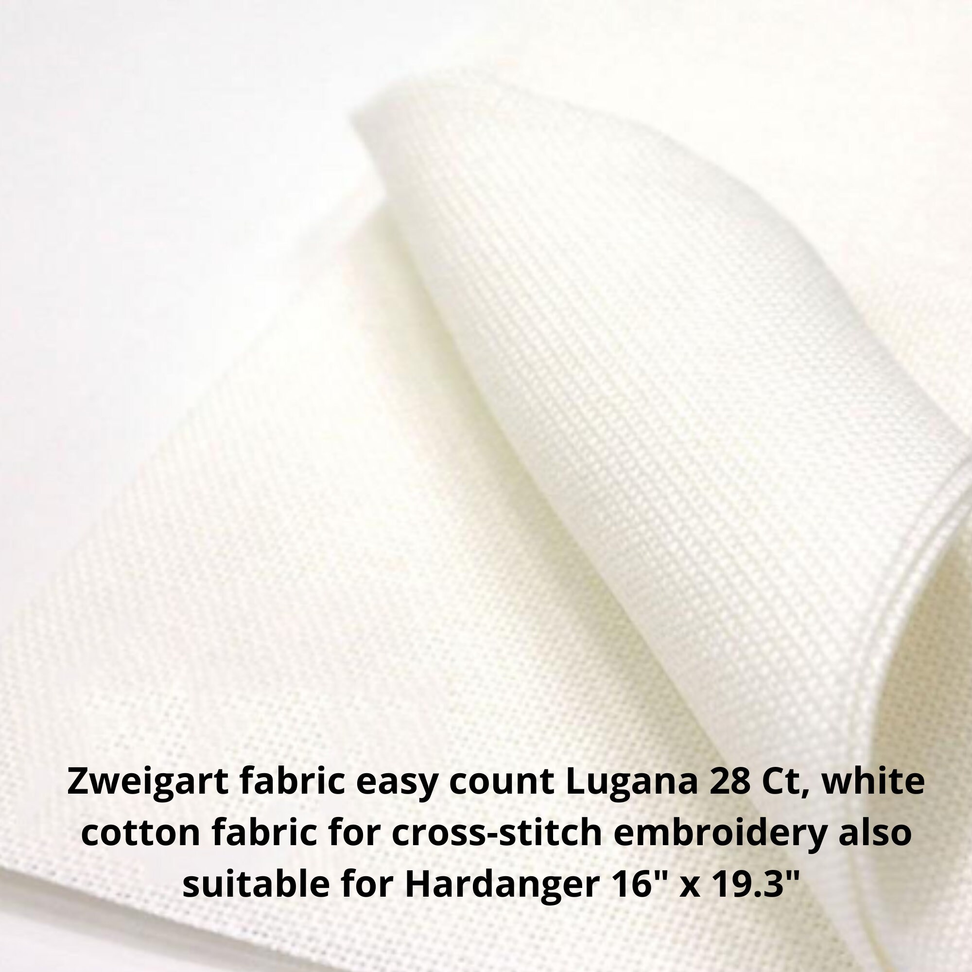 Lugana 25 Easy Count White Cross Stitch Fabric - 12 x 18