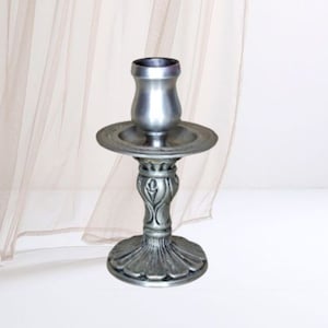 Portacandele rustico in peltro – Decorazione da tavola in stile fattoria – Prodotto in Germania – Altezza 12 cm