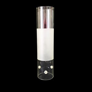 Vintage Glass Chandelier Shade: Frosted Cylinder Lamp Cover, 1980s Replacement