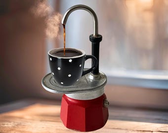 Vintage Bialetti Moka Pot Mini Express: Italian Espresso Maker with Cup