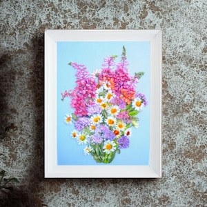 Silk Ribbon Embroidery: Wildflower Bouquet 3D Painting