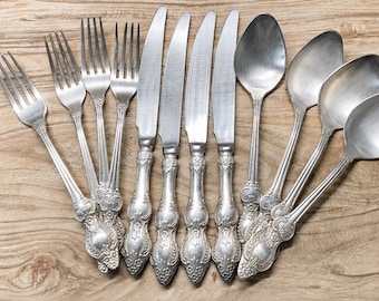 Zilverwerk set vintage verzilverd kopernikkel 12 stuks USSR