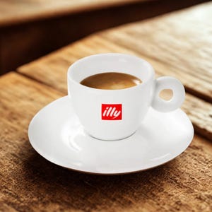 Illy Espresso Cup & Saucer – White Porcelain Demitasse – Made in Italy Vintage 60 ml Coffee Se
