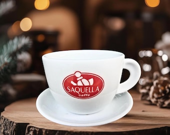 Italian porcelain cup Saquella with saucer, espresso or cappuccino set