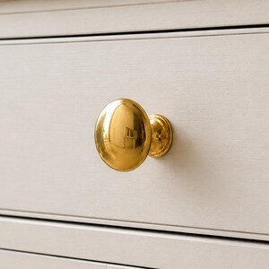 Brass Cabinet Knob Round Solid Brass Furniture Knob