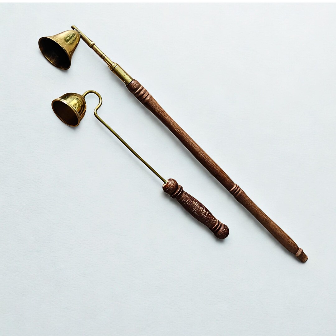 Brass Candle Snuffer With Wooden Handle | 9