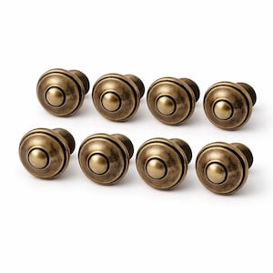 Mid Century Messing Knäufe 8er Set | runde Schrankbeschläge 30mm