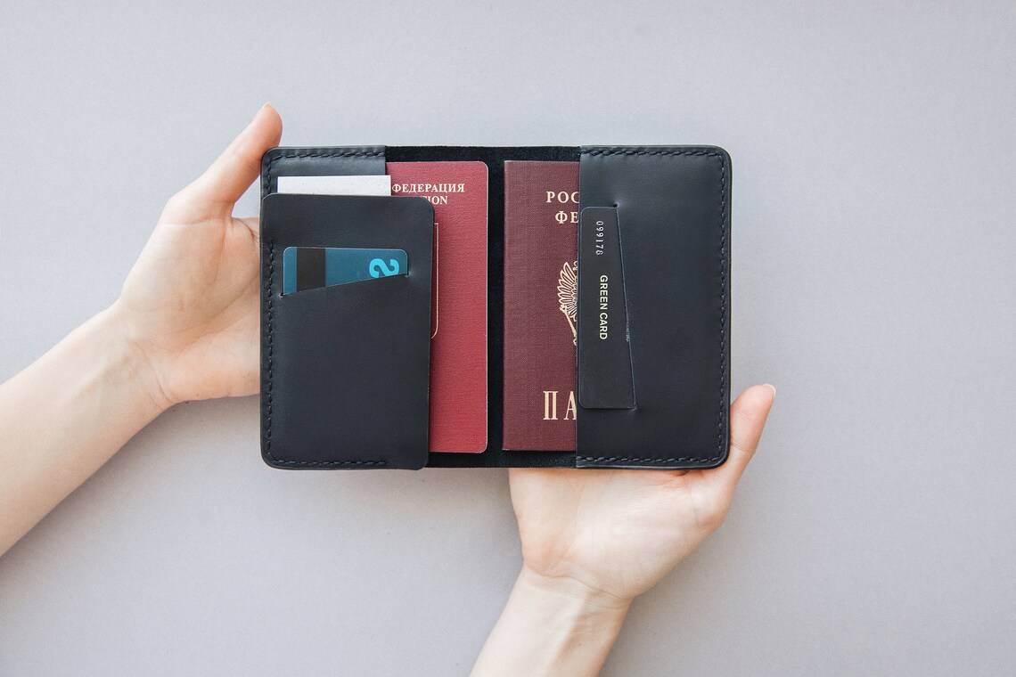 Passport Wallet Leather Passport Wallet Travel wallet Etsy