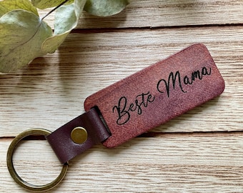 Schlüsselanhänger Holz personalisiert Beste Mama Oma Geschenkidee Frau Muttertag