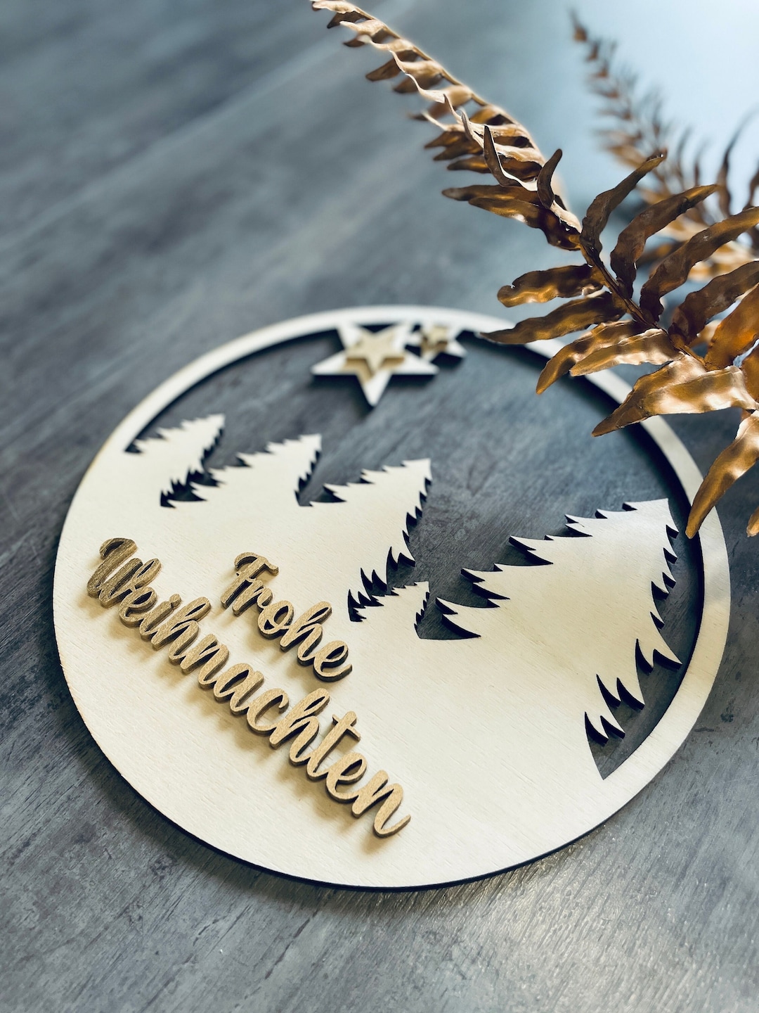 Türschild Frohe Weihnachten Deko 3D Effekt Türkranz Holzschild - Etsy.de