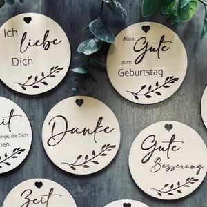 Holzschild Anhänger Gutschein Geschenkidee