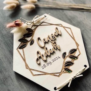 Geldgeschenk Brautpaar Hochzeitsgeschenk personalisiert Holzschild Holzkarte