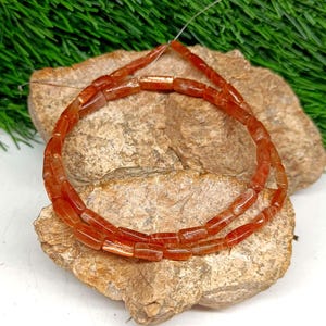 Natural Sun Stone Crystal Beads Necklace, Unique Sun Stone Beads String, Sun Stone Crystal Necklace, Dainty Necklace, 16 inches...