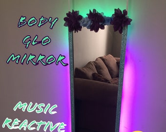 BODY GLO MIRROR Dream Color/ Music Reactive Mirror 350 effects room mirror or with voice Control Alexa Google Home device Control reflection