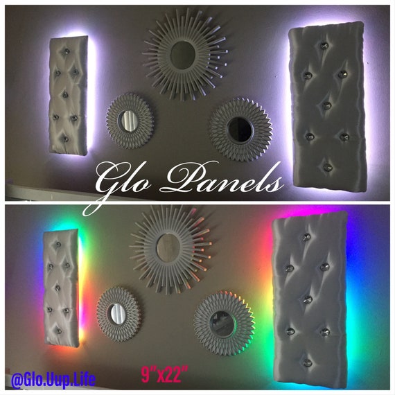 Glo Panel LED 2 piece wireless wall hanging flat design Etsy
