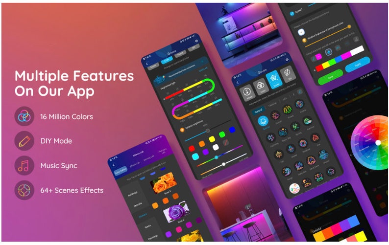 Glo Cloud Dream Color RGBIC Rainbow Effect D Enhanced Music Mode RGBIC Rainbow Effects DIY Colored Lighting image 4