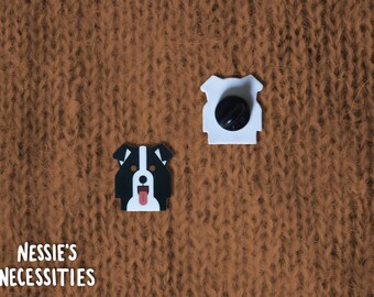 Sheep dog/Border collie pin | Shrink plastic | Vector | Cute and Minimalist
