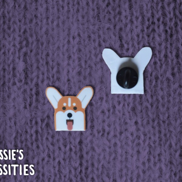 Corgi pin | Shrink plastic | Vector | Cute and Minimalist