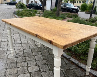 antiker Tisch, 170 x 87 cm, Esstisch, Tafel, Landhaustisch, Wirtshaustisch, Tisch, Gesindetisch, Vintage