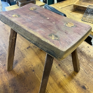 antique stool, step, milking stool, stool